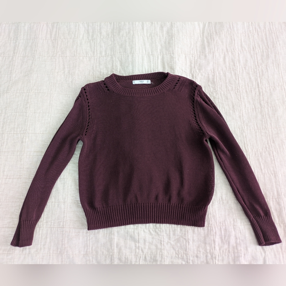 Mango Burgundy Knit Sweater